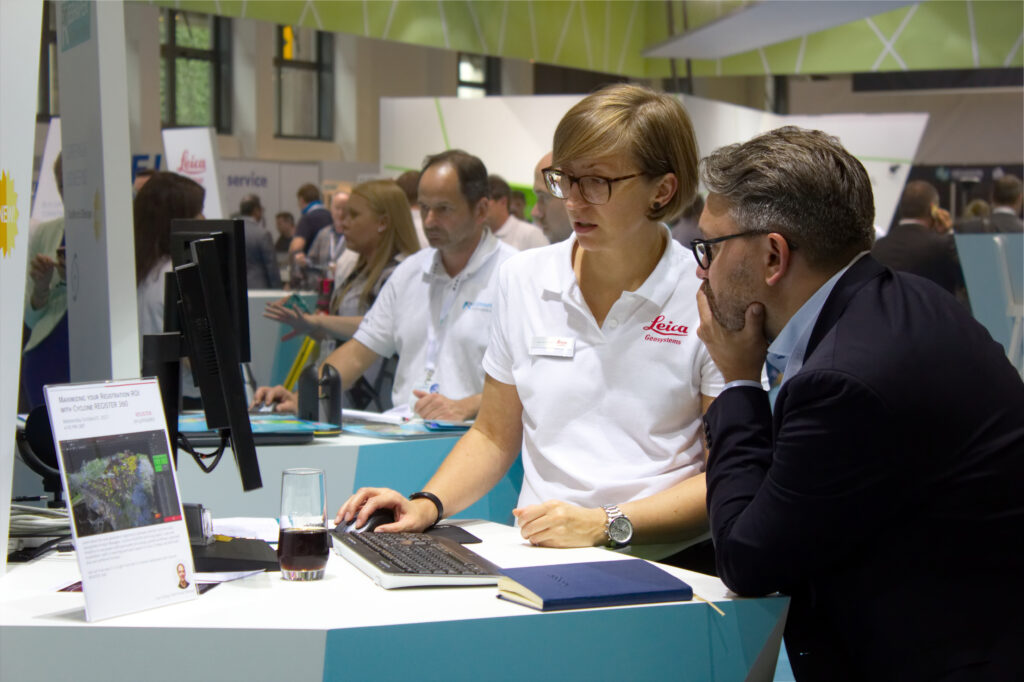 A sales professional conducting a brand demonstration